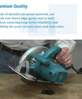 Badass Heavy Duty Circular Saw Guide And Rip Fence Replacement Kit compatible with Makita Power Tools in use on metallic surface.