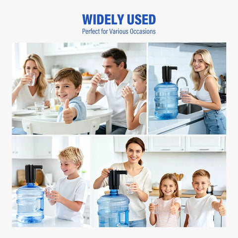 USB C Rechargeable Water Pump For 5 Gallon Jugs With Dual Motors And Silicone Adapter in home kitchen settings