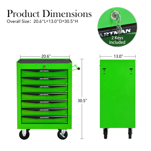 Built Tough 21 Inch Freestanding Storage Cabinet And Tool Chest Rollin Tight With Ball Bearing Slides And Locking Caster Wheels For Garage Or Backyard Shed Setup Matte Green product dimensions 20.6"Lx13.0"Dx30.5"H