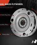High Grade Dual Mass Flywheel Fits Audi A4 A5 Q5 2008 2017 showing starter ring gear, primary mass and secondary mass.