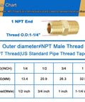 4 Pack Hex Nipple 1 Inch NPT Male To 1 Inch NPT Male Solid Brass Pipe Fittings Equal Nipples Connectors For Plumbing Projects, Durable Corrosion Resistant Nipple Adapters size chart