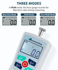 Go To Portable 500N Digital Force Gauge Push Pull Tester With Case, Four Measurement Units N Lb Kg Oz, Max Load 500N 50kg 110lb 1800oz, Accuracy About One Percent, Battery Powered With Two AAA, Three Measurement Modes, handheld display