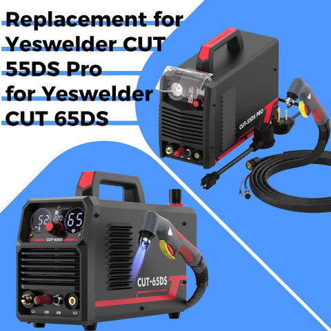 IPT40 Tip Electrode Kit Replacement For CUT 55DS Pro And CUT 65DS Plasma Cutters, shown with cutter model images.