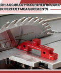 15 Piece Router Table Setup Block Set With 0.002 Inch Aluminum Height Gauge And Sliding Ruler, 3/4 inch block on table saw