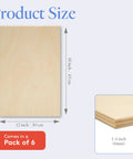 6 Mm Baltic Birch Plywood Pack Of 6 Sheets One Quarter Inch 12 By 16 Inch BB Grade Craft Wood size dimensions and thickness