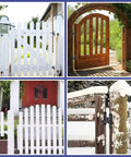 Various gates featuring Premium Heavy Duty 304 Stainless Steel Gate Hinges 2 Pack Wall Mounted Rust Resistant Surface Mount Hardware.