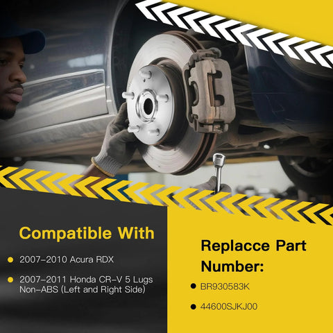 Mechanic installing Front Wheel Hub Bearing Kit For Acura RDX 2007 2008 2009 2010 And Honda CR V 2007 2011 5 Lug Non ABS Left Right Sides