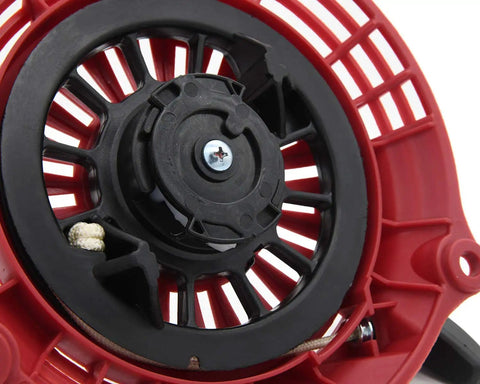 Close-up view of a red and black Recoil Pull Starter For GCV190A GCV190LA GSV190AE GC190A GC190LA Replacement 28400 Z0Y 013ZB