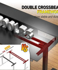Xin Yao 63 Inch Electric Standing Desk With Five Drawers showing double crossbeam framework, supporting 290lbs for stability and durability.
