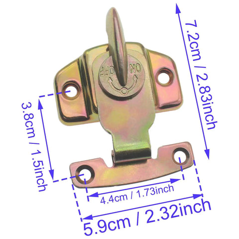 Heavy Duty Table Leaf Connectors And Locks 6 Pack Align And Lock Hardware For Dining Training Conference Tables No Sweat Snap Setup Zinc Buckles To Clamp Table Halves Locked Tight Together Daily, close-up view of zinc lock dimensions.