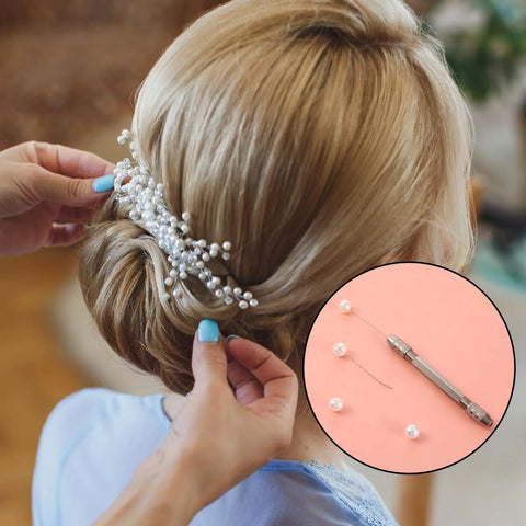 Premium Two Piece Double Ended Pin Vise Kit Equipped With Precision Brass Chucks For Heavy Duty Wire Twisting Copper Winding And Dope Jewelry Crafting Projects in use for hair accessory crafting.