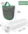 2-In-1 Outdoor Greenhouse Tunnel For Gardens And Chicken Coops, Foldable Hoop House size chart with carry bag and dimensions