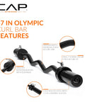47 Inch Olympic EZ Curl Bar from Classic Series black with ergonomic design, knurling, and steel collars for secure grip and fit.