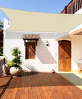 13x13 Foot Sun Shade Sail Outdoor Canopy For Backyard Yard Deck Patio Garden Beige Heavy Duty Shade Cloth installed over patio