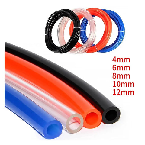 Top Notch Polyurethane Air Hose Tubing For Shop Compressors Kickass Flexible Pneumatic Piping Line Featuring Quick Bend Flexibility And Smooth High Volume Airflow 10Mm X 6.5Mm Red 100 Meter Roll with various sizes including 4mm, 6mm, 8mm, 10mm, and 12mm.
