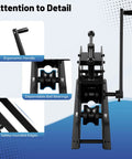 Jaygovan Heavy Duty Tube Roller Bender 1.5 Inch Manual Round Pipe Bending Tool w/ Dies showing ergonomic handle, ball bearings, and safety-rounded edges.