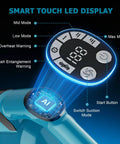 Smart touch LED display of Powerful 700W Brushless Cordless Vacuum Cleaner With 60KPa Suction, showing mode and warning indicators.