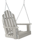 Westport Adirondack Single Seat Porch Swing Harbor Gray For One Person Classic Outdoor Swing with ergonomic reclined back and wide armrests