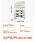 8-Tier Rolling Bin Rack With 26 PP Bins On Sturdy Steel Frame For Your Garage, Shop, Office Or Kitchen Organization shown