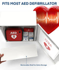 Top Shelf Steel AED Wall Mount Cabinet With Clear Front Panel For Immediate Automated External Defibrillator Access Built Tough for quick grab readiness.