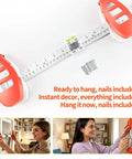 Hustle Free Picture Hanging Tool Combines Spirit Level Tape Measure And Magnetic Nail Starter For Dang Precise Frame Mirror Alignment So You Hang Wall Art Without Any Sweat with nails included.