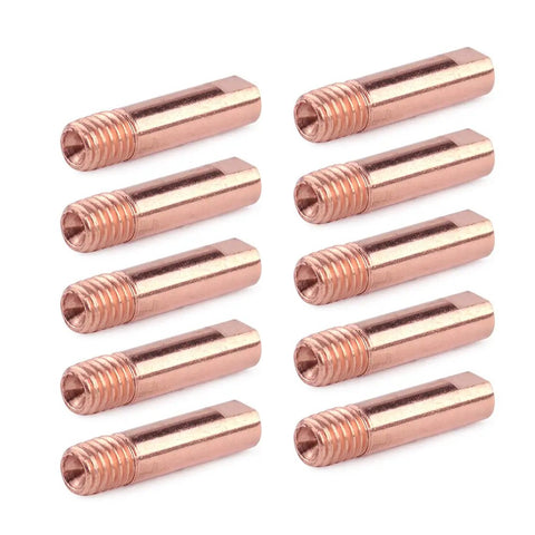 Cool 10 Pack MB 15AK Welding Torch Contact Tips With M6 Thread Hole. Durable copper design, 24mm long, ideal for MIG MAG jobs.