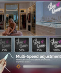 Image showcasing brightness settings for 'Slay Queen' neon sign in closet with Treat Yo Self Neon Sign White Led Neon Lights Usb Powered Bright Bedroom Decor Light Up Letters For Home Office Dorm Room Living Room Parties And Gifts Easy Plug In Fun Romantic Ambience.