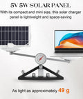 Two Pack Solar Panel Charger Kit For Camera And Phone Charging On The Go Portable 5V 5W Monocrystalline Solar Panels symbol