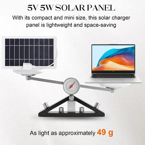 Two Pack Solar Panel Charger Kit For Camera And Phone Charging On The Go Portable 5V 5W Monocrystalline Solar Panels symbol
