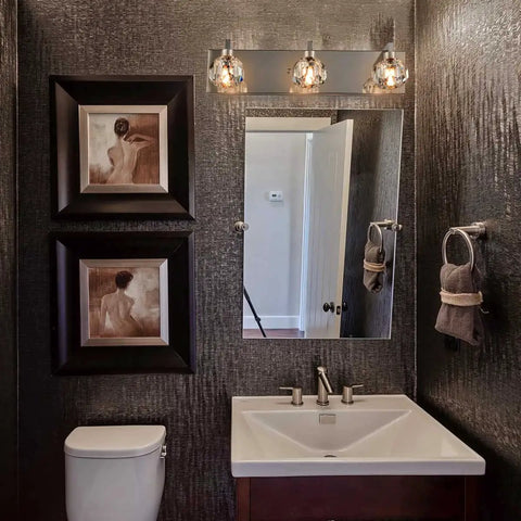 Crystal Chrome Vanity Light Bar Over Mirror For Bathroom Powder Room 19.7 Inch Long Modern Fixture With Stunning Crystal Accents And Rock Solid Build Ideal Vanity Lighting Upgrade.