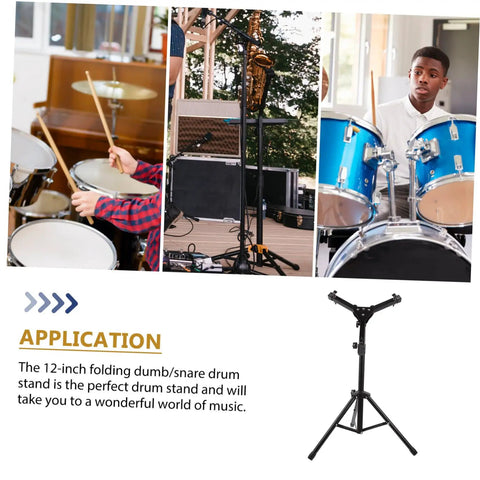 Rock Solid Foldable Drum Stand With Hella Sturdy Alloy Frame shown setup for drumming sessions and live performances.