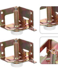 4 Pack Adjustable Furniture Leveling Feet Heavy Duty Steel With Height Precision For Uneven Floors Easy Side Mount Setup Keeps Tables Desks Shelves And Cabinets Level And Stable, close-up side-mount steel bracket with threaded foot