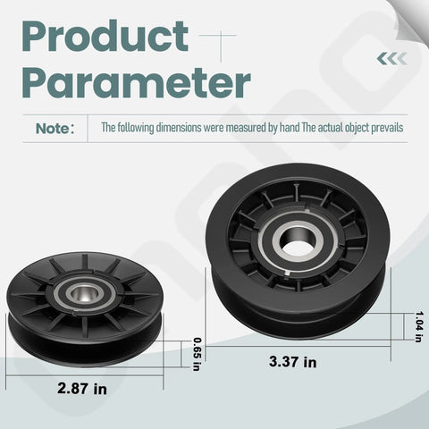 GX20286 GX20287 V Idler Pulley And Flat Idler Pulley Kit with dimensions 2.87 in and 3.37 in shown in diagram