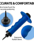 Ergonomic handle of 14 Piece Hole Punch Set With Hollow Punch Kit From Three Sixteenths Inch To One And Three Eighths Inch