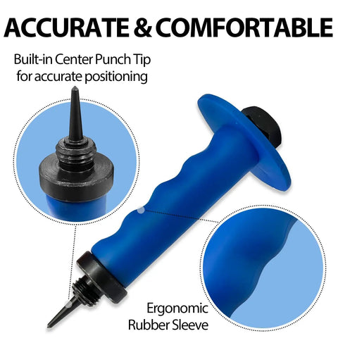 Ergonomic handle of 14 Piece Hole Punch Set With Hollow Punch Kit From Three Sixteenths Inch To One And Three Eighths Inch