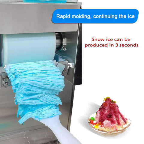 Kickstart Your Beverage Game With This Killer Commercial Snow Cone Shaver cranking out fluffy ice rapidly with steel blades.