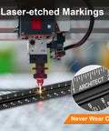 Laser-etching process on Professional Anodized Aluminum Architectural Scale Ruler With Rock Solid Precision Imperial Measurements 12 Inch.