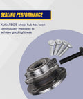 513253-K Front And Rear Wheel Bearing And Hub Assembly 2 Pack For Audi A3 Q3 TT Quattro And VW Jetta Passat Golf GTI Beetle Tiguan CC Eos Rabbit With 5 Lug Bolts And ABS shown with bolts and flange