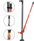 Heavy Duty High Lift Farm Jack With Adjustable Height From 6 To 52 Inches 7000 Lb Load Capacity Forty One Inch Long Handle Ratchet Hole