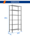 Heavy Duty Wire Storage Rack With Adjustable Shelves Built Like A Tank For Laundry Room Kitchen Pantry Closet Organization Solid Metal Shelf Unit Organize Home Setup Zero Drama In Sleek Black dimensions 80in height 30in width 14.1in depth
