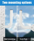 Universal Wireless Bridge Bracket Mount 2 Pack Pole And Wall Mount For Outdoor Antenna shown with wall and pole mounting options.