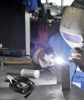 Heavy Duty Welding Holder And Ground Clamp Set Perfect For Mma Machines With Sturdy Connectors For Versatile Metal Fabrication in use.