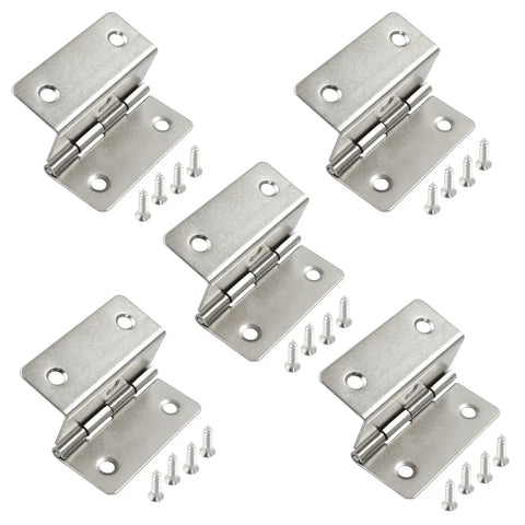 Sweet Deal Silver Three Fold Cabinet Hinges For Wood Doors And Furniture Drawers With Quick Grip Screws 2 X 2.2 Inch Plates and screws.
