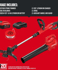 Cordless 20V Max Weed Wacker And Leaf Blower Combo Kit With Battery And Charger Included For Quick Yard Cleanup
