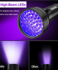 Vansky 68-LED automotive AC leak detector flashlight with purple UV beam.