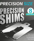 Stainless Steel Slotted Shim Kit 2 By 2 Inch, 80 Piece Leveling Shims Set shown with measurements and material highlights.