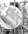 Close-up of 304 stainless steel cast pipe fitting coupling set in industrial setting