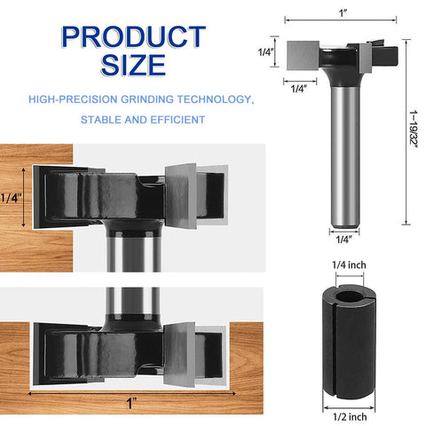 Beefy Spoilboard Surfacing Router Bit For CNC With One Quarter Inch Shank And One Inch Cutting Diameter For Precise Slab Flattening And Planing Replaceable Carbide Insert Blade 3 Flute Design For T Slotting Grooving And Woodworking