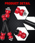 Front Beefed Up Sway Bar End Stabilizer Links With Bushings For Escalade ESV EXT 2007 Through 2013, Avalanche 2007 Through 2013, Silverado 1500, Sierra 1500, Suburban 2007 Through 2014, Tahoe Yukon 2007 Through 2016 Stabilizer Link Kit, red and black