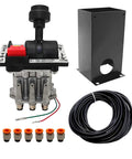 Dual Valve Switch Control Valve Set With Kickout For Dump Truck Tipper Hydraulic System, Beefed Up 4 Gear Console Tower, 10m Air Tube Replacement AV295 329358X 329219X including control valve, console tower, and air tube.